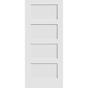 Trimlite 36" x 80" Primed 4-Panel Equal Panel Interior Shaker Slab Door 3068pri8444